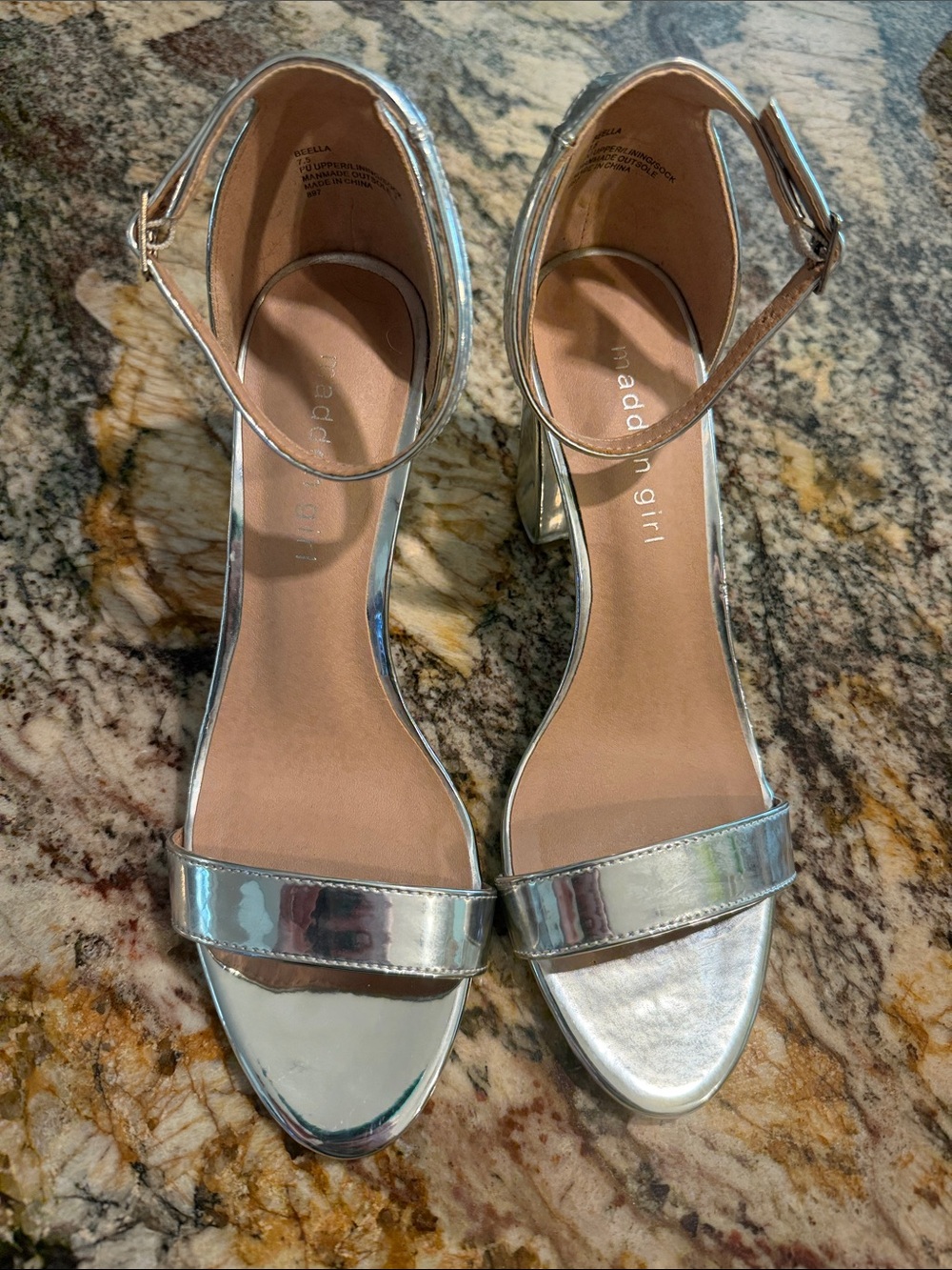 Madden Girl | Metallic Ankle-Strap Heels | 7.5